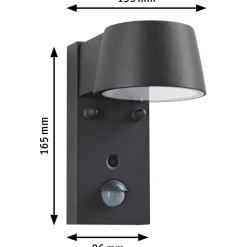 LED-ulkoseinävalaisin liiketunnistimella Paulmann Capea, IP44, säädettävä värilämpötila, antrasiitti