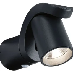 LED-ulkoseinävalaisin liiketunnistimella Paulmann Cuff, IP44, 3000K, korroosionkestävä, antrasiitti