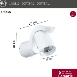 LED-ulkoseinävalaisin liiketunnistimella Paulmann Cuff, IP44, 3000K, korroosionkestävä, antrasiitti