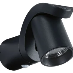 LED-ulkoseinävalaisin liiketunnistimella Paulmann Cuff, IP44, 3000K, korroosionkestävä, antrasiitti