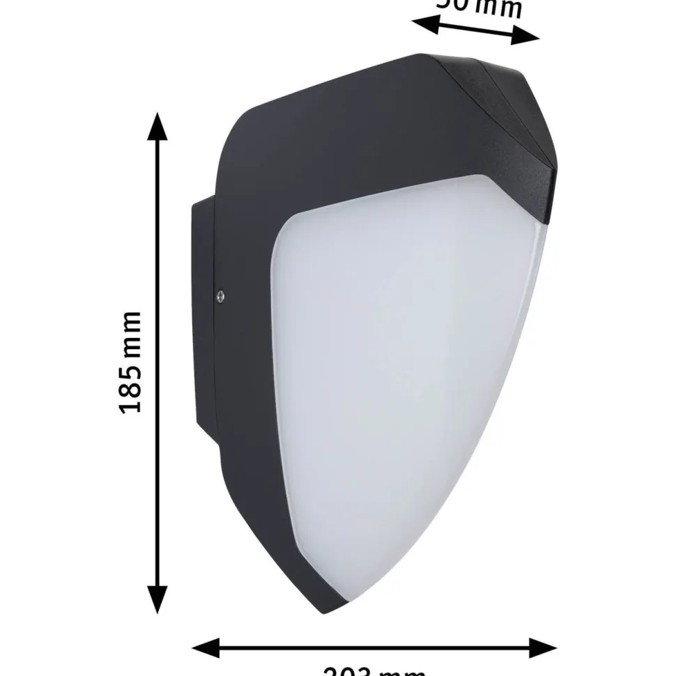 LED-ulkoseinävalaisin liiketunnistimella Paulmann Ikosea, IP44, 5x20.3cm, korroosionkestävä, antrasiitti