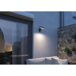 LED-ulkoseinävalaisin liiketunnistimella Paulmann Ito Horizontal, IP44, 3000K, antrasiitti