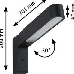 LED-ulkoseinävalaisin liiketunnistimella Paulmann Ito Vertical, IP44, 3000K, antrasiitti