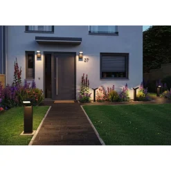 LED-ulkoseinävalaisin liiketunnistimella Paulmann Juntea, IP44, 3000K, antrasiitti