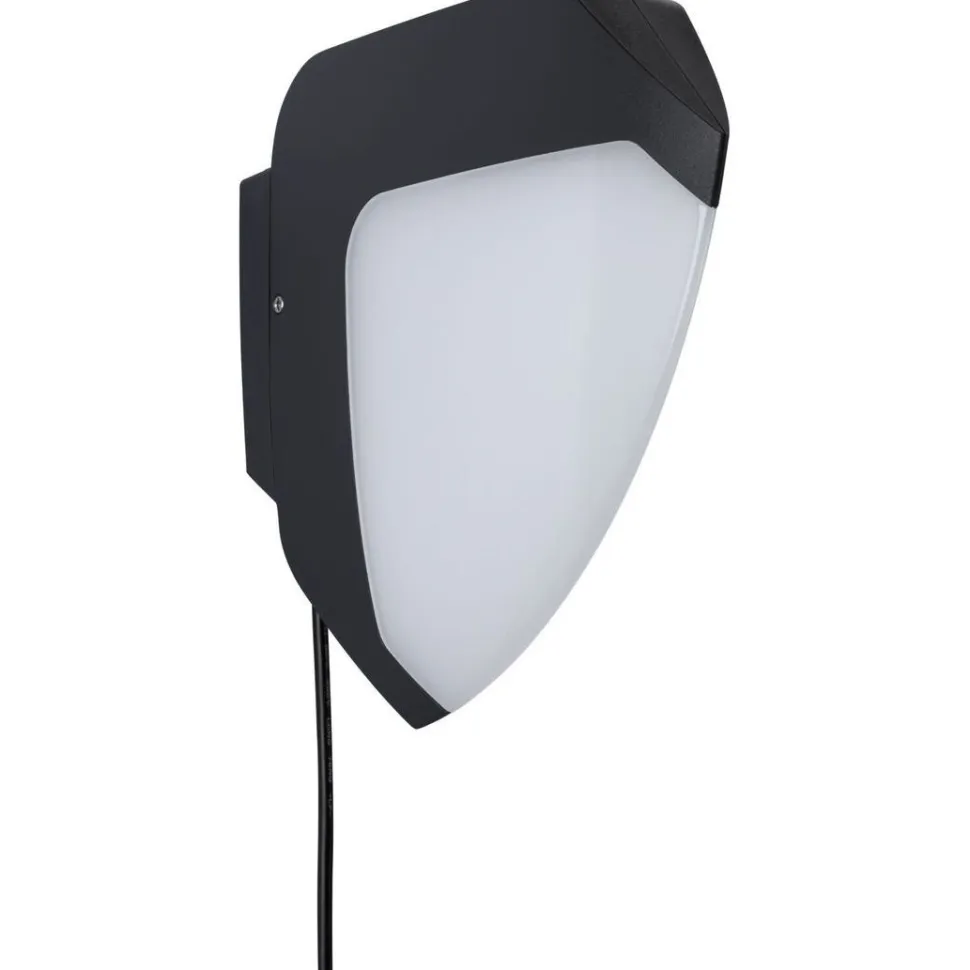 LED-ulkoseinävalaisin liiketunnistimella Paulmann Park + Light Ikosea, IP44, 3000K, antrasiitti