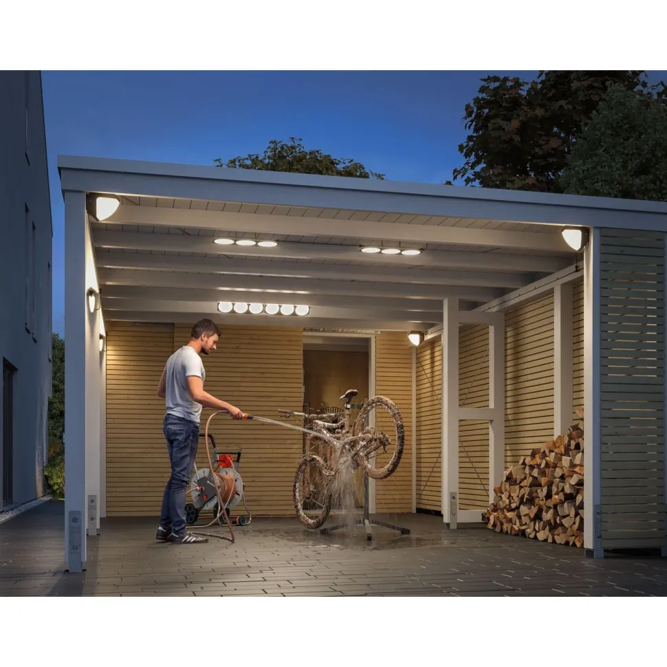 LED-ulkoseinävalaisin liiketunnistimella Paulmann Park + Light Ikosea, IP44, 3000K, antrasiitti