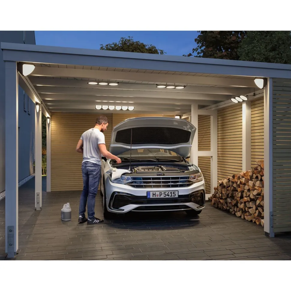 LED-ulkoseinävalaisin liiketunnistimella Paulmann Park + Light Ikosea, IP44, 3000K, antrasiitti
