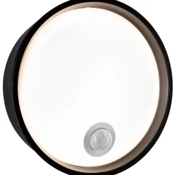 LED-ulkoseinävalaisin liiketunnistimella Paulmann Platomo, IP44, 18cm, 3000K, korroosionkestävä, musta