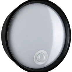 LED-ulkoseinävalaisin liiketunnistimella Paulmann Platomo, IP44, 18cm, 3000K, korroosionkestävä, musta