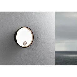 LED-ulkoseinävalaisin liiketunnistimella Paulmann Platomo, IP44, 18cm, 3000K, korroosionkestävä, musta
