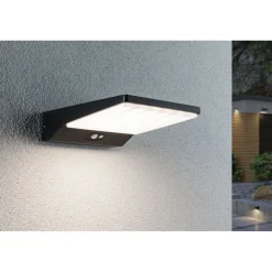 LED-ulkoseinävalaisin liiketunnistimella Paulmann Ronea, IP44, 18x25cm, 10.5W, 3000K, tummanharmaa