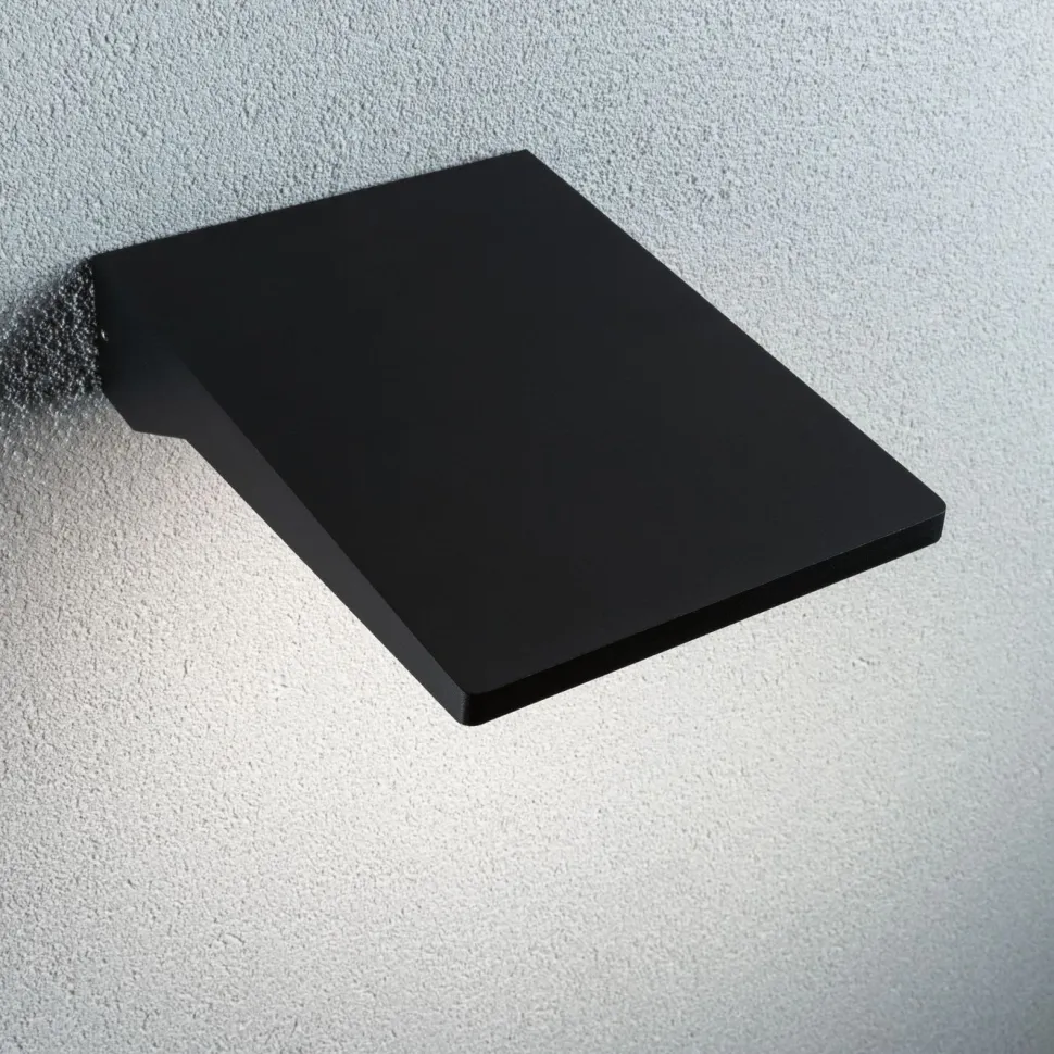 LED-ulkoseinävalaisin liiketunnistimella Paulmann Ronea, IP44, 18x25cm, 10.5W, 3000K, tummanharmaa