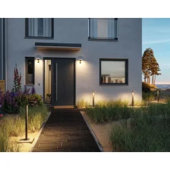 LED-ulkoseinävalaisin liiketunnistimella Paulmann Zenera, IP44, 3000K, korroosionkestävä, antrasiitti