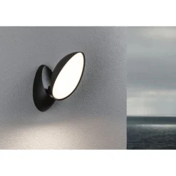 LED-ulkoseinävalaisin Paulmann Batona, IP44, 3000K, antrasiitti