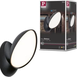 LED-ulkoseinävalaisin Paulmann Batona, IP44, 3000K, antrasiitti