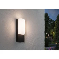 LED-ulkoseinävalaisin Paulmann Bonnie, IP44, 3000K, antrasiitti
