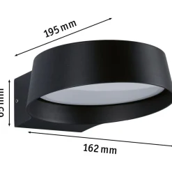LED-ulkoseinävalaisin Paulmann Capea Grand, IP44, 3000K, antrasiitti