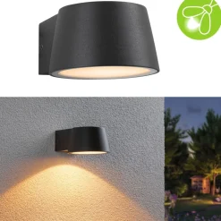 LED-ulkoseinävalaisin Paulmann Capea, IP44, 2200K, antrasiitti