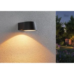 LED-ulkoseinävalaisin Paulmann Capea, IP44, 2200K, antrasiitti