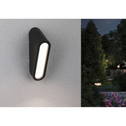 LED-ulkoseinävalaisin Paulmann Clif, IP44, 3000K, korroosionkestävä, antrasiitti