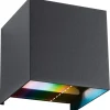 LED-ulkoseinävalaisin Paulmann Cybo, Smart Home Zigbee 3.0, IP44, 10x10cm, RGBW+, antrasiitti