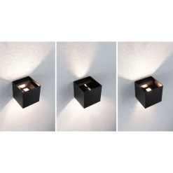 LED-ulkoseinävalaisin Paulmann Cybo, Smart Home Zigbee 3.0, IP44, 10x10cm, RGBW+, antrasiitti
