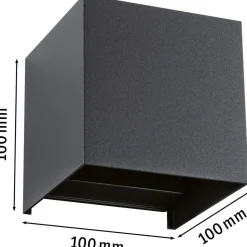 LED-ulkoseinävalaisin Paulmann Cybo, Smart Home Zigbee 3.0, IP44, 10x10cm, RGBW+, antrasiitti