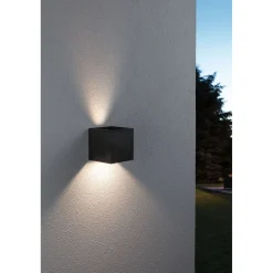 LED-ulkoseinävalaisin Paulmann Cybo, Smart Home Zigbee 3.0, IP44, 10x10cm, RGBW+, antrasiitti