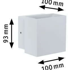 LED-ulkoseinävalaisin Paulmann Cybo Square, IP65, 10x10cm, 2700K, valkoinen