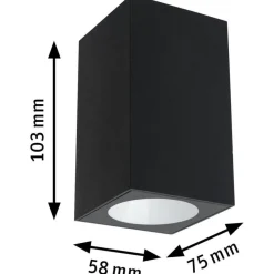 LED-ulkoseinävalaisin Paulmann Flame, IP44, 2200K, antrasiitti