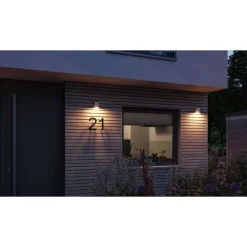 LED-ulkoseinävalaisin Paulmann Flame, IP44, 2200K, antrasiitti