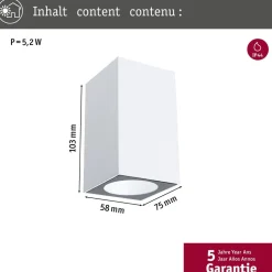 LED-ulkoseinävalaisin Paulmann Flame, IP44, 2200K, antrasiitti