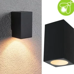LED-ulkoseinävalaisin Paulmann Flame, IP44, 2200K, antrasiitti