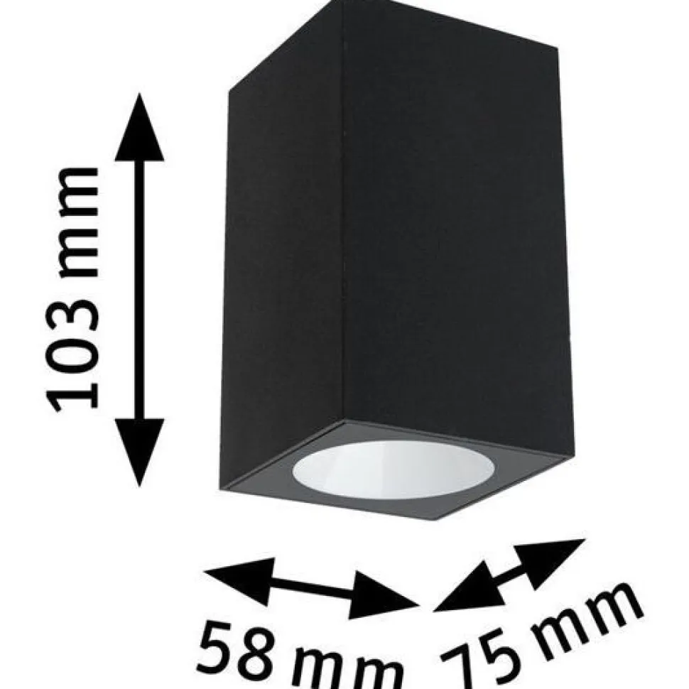 LED-ulkoseinävalaisin Paulmann Flame, IP44, 58x75mm, 3000K, 3.8W, 320lm, antrasiitti