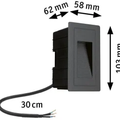 LED-ulkoseinävalaisin Paulmann High, IP44, 103x58mm, 3000K, 4W, 30lm, musta