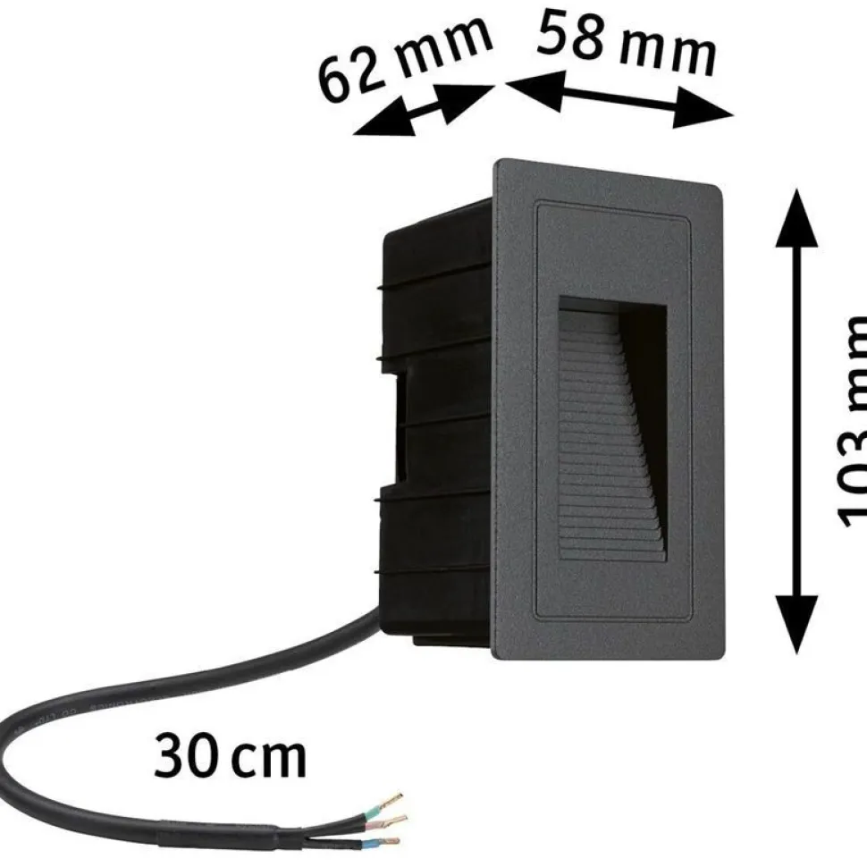 LED-ulkoseinävalaisin Paulmann High, IP44, 103x58mm, 3000K, 4W, 30lm, musta