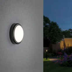 LED-ulkoseinävalaisin Paulmann, IP44, 180mm, 3000K, 15W, 1050lm, harmaa
