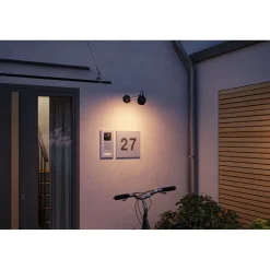 LED-ulkoseinävalaisin Paulmann Kikolo, Smart Home Zigbee 3.0, IP65, 90mm, RGBW+, antrasiitti