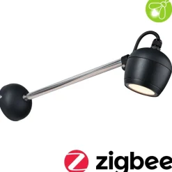 LED-ulkoseinävalaisin Paulmann Kikolo, Smart Home Zigbee 3.0, IP65, 90mm, säädettävä värilämpötila, antrasiitti