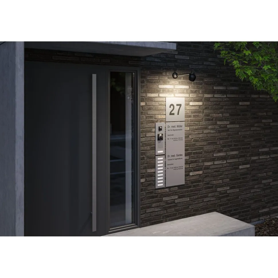 LED-ulkoseinävalaisin Paulmann Kikolo, Smart Home Zigbee 3.0, IP65, 90mm, säädettävä värilämpötila, antrasiitti