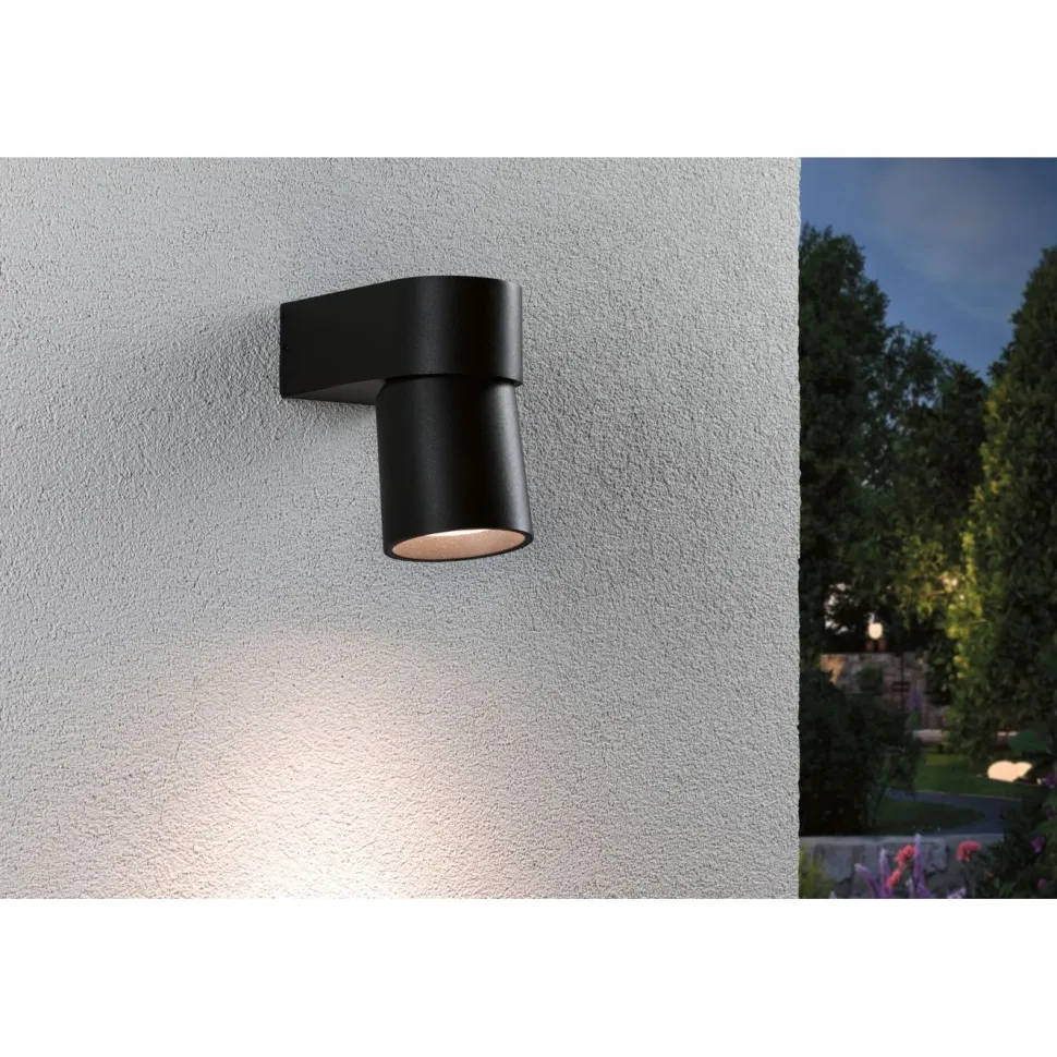 LED-ulkoseinävalaisin Paulmann Kimu, IP44, 80mm, 3000K, antrasiitti
