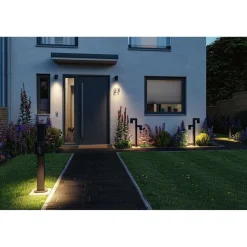 LED-ulkoseinävalaisin Paulmann Kimu, IP44, 80mm, 3000K, antrasiitti
