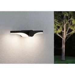 LED-ulkoseinävalaisin Paulmann Pekana, IP44, 30x13cm, 3000K, antrasiitti