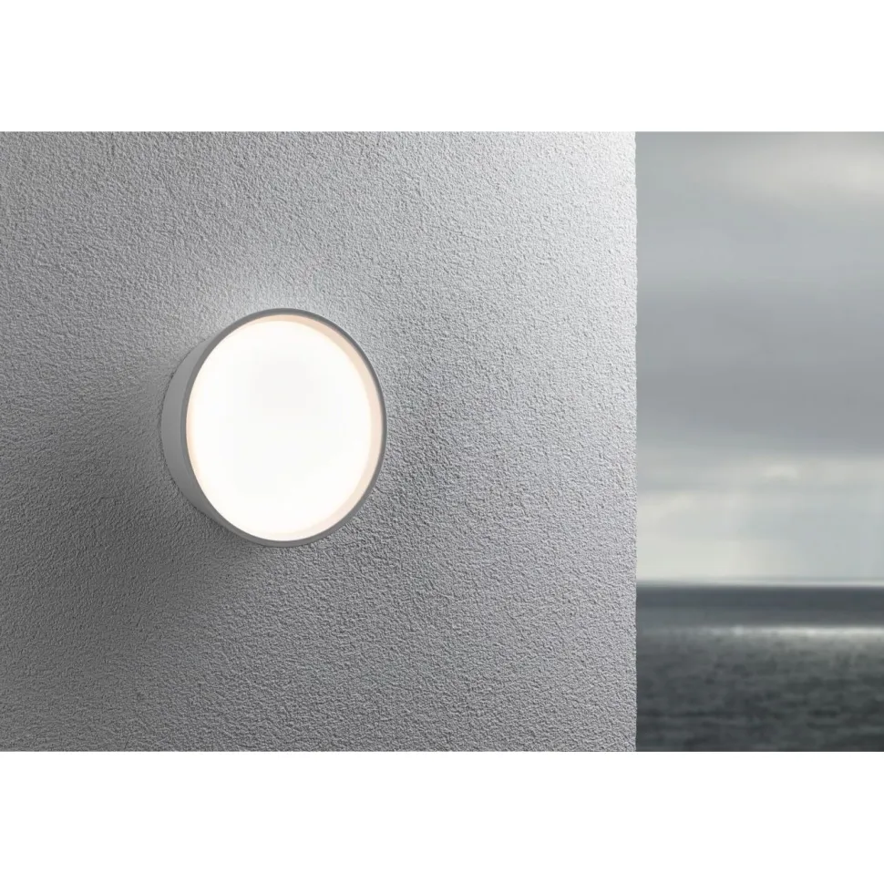 LED-ulkoseinävalaisin Paulmann Platomo, IP44, 18cm, 3000K, korroosionkestävä, valkoinen