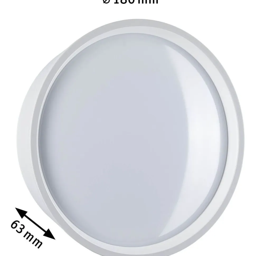 LED-ulkoseinävalaisin Paulmann Platomo, IP44, 18cm, 3000K, korroosionkestävä, valkoinen