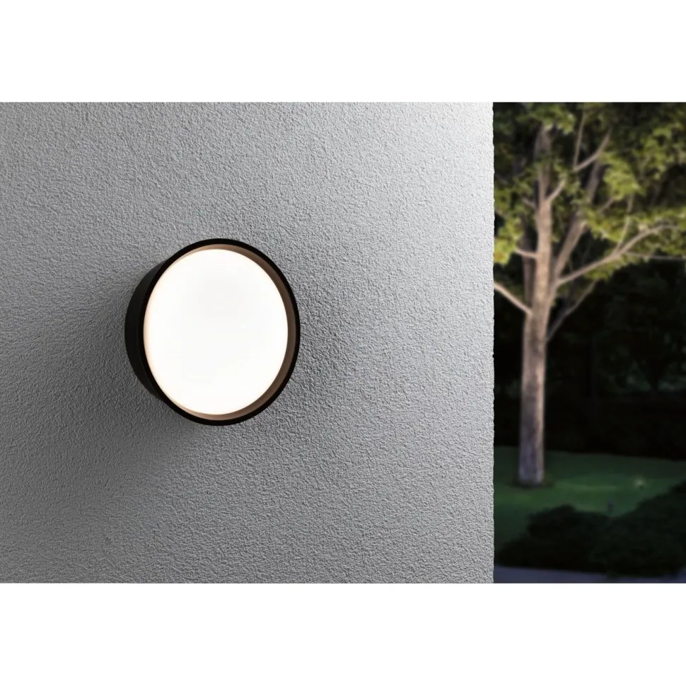 LED-ulkoseinävalaisin Paulmann Platomo, IP44, 18cm, 3000K, korroosionkestävä, valkoinen