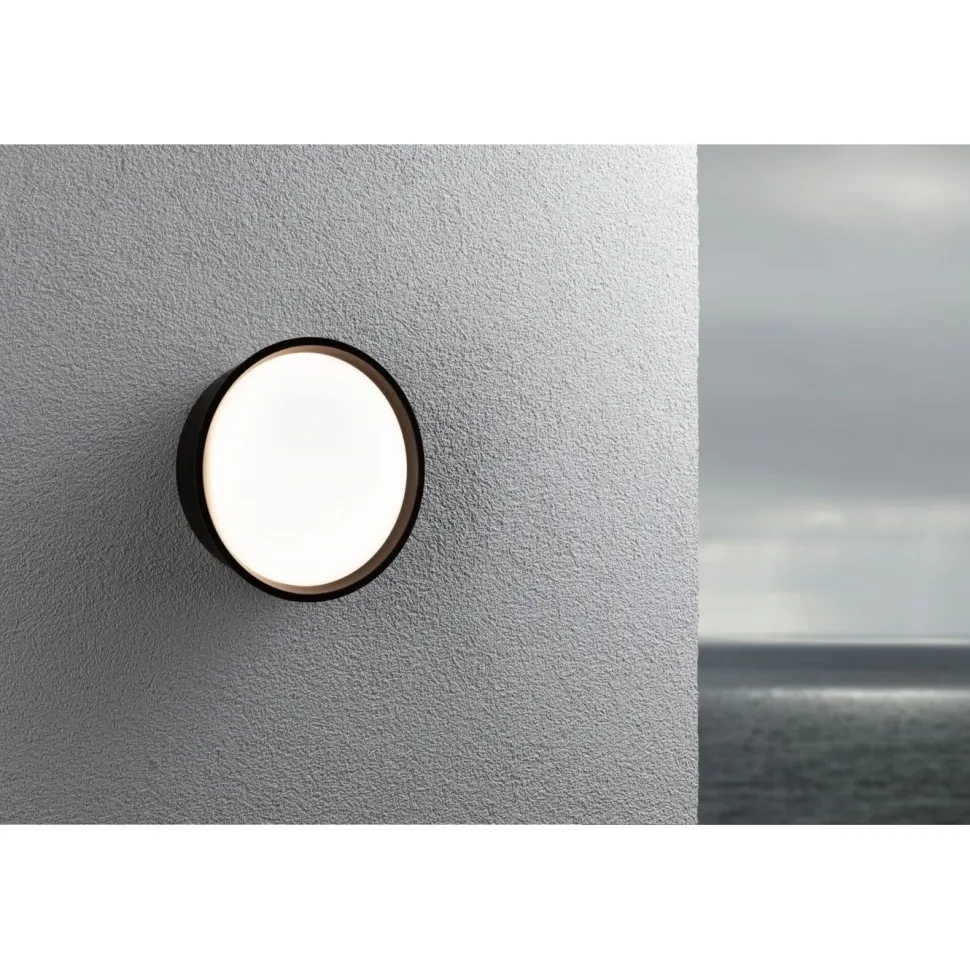LED-ulkoseinävalaisin Paulmann Platomo, IP44, 18cm, 3000K, korroosionkestävä, valkoinen