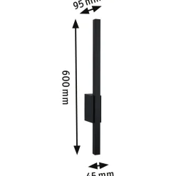 LED-ulkoseinävalaisin Paulmann Stan, IP44, 60cm, 3000K, korroosionkestävä, antrasiitti