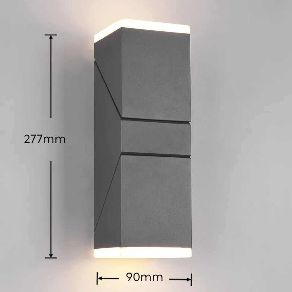 LED-ulkoseinävalaisin Trio Avon 2-osainen antrasiitti