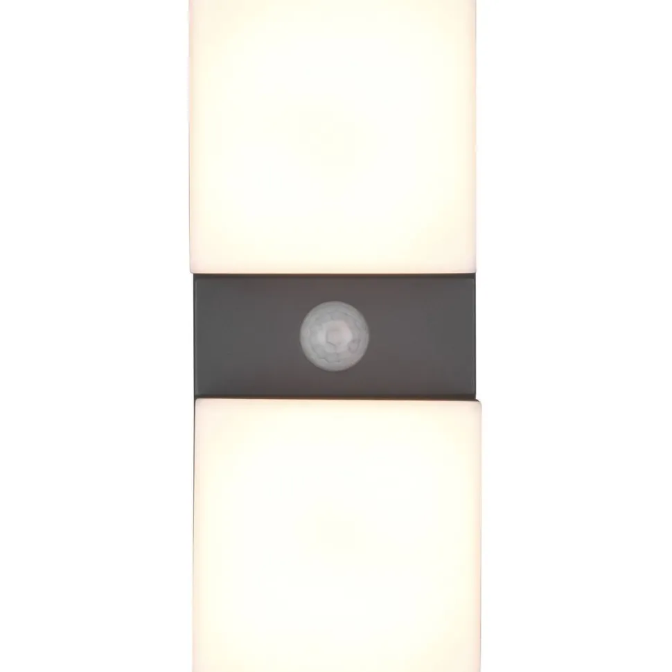 LED-ulkoseinävalaisin Trio Avon 2-osainen liiketunnistin antrasiitti